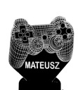 STATUETTE LAMP 3D LED farby diaľkové ovládanie Game Pad názov