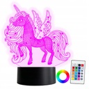 XL LED 3D lampa Horse Unicorn 16 farieb + diaľkové ovládanie