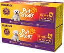 PETSTORY SET mokrého krmiva pre dospelých PSOV, mix príchutí, 70% MÄSO, 80x100g