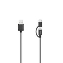 HAMA USB 2.0 - microUSB+USB-C 0,75 m