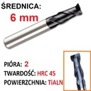 VHM tvrdokovová fréza 2p 6 mm stopka 6 mm TiAlN 45HRC CNC