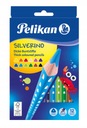 Trojuholníkové pastelky Pelikan Silverino, hrubé, 12 farieb