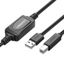 Aktívny kábel USB 2.0 A-B UGREEN US122 pre tlačiareň, 10 m (čierny)