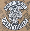 Sons Of Anarchy SOA Čierna a biela veľká náplasť