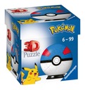 Ravensburger 3D Puzzle Pokemon Ball blue 54 dielikov