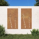 ZÁHRADNÉ DEKORÁCIE NA STENU 2 KS 105X55CM CORTEN OCEL