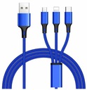 Kábel USB 3v1 - USB typ C / microUSB / Lightning