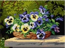 KRÍŽOVÉ VYŠÍVACIE PLÁTNO 30x40 PANSIES - 3287