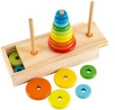 DREVENÁ PYRAMÍDA PUZZLE VEŽA RAINBOW SORTER