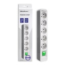 Qoltec Power strip | 5 zásuviek | 1,8 m | biely