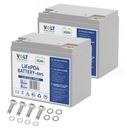 2X BATÉRIA LÍTIOVÁ BATÉRIA LiFePO4 12,8V 12V 45 Ah (40A) BMS LIGHT 5KG