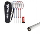 TENKÉ RAKETY 4 KS. NA BADMINTON + SIEŤOVÉ Okenice SET WISH ALUMTEC 5566