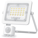 HALOGÉNOVÁ LAMPA LED FLOODLIGHT 10W s POHYBOVÝM SENZOROM vonkajší BIELY VIDEX