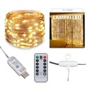 Svetelný záves 300 LED Garland Lamps 3x3 m USB káble + diaľkové ovládanie