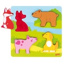 Goki Animals Drevené puzzle pre bábätká