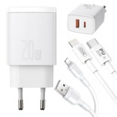 Rýchla nabíjačka pre iPhone USB-C double 20W, dva káble pre iPhone Lightning