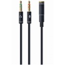 Adaptér MiniJack 4PIN F - 2x 3PIN Mini Jack ČIERNA