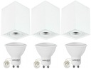 Sada 3x Prisadené bodové svietidlo GU10 + LED GU10 5W