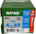 SPAX Nerezové skrutky 4,5x45mm A200 čiastočný závit