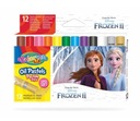 TROJUHOLNÍKOVÉ OLEJOVÉ PASTELY 12 FARIEB + orezávatko COLORINO KIDS FROZEN LAND