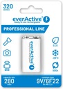 1x NABÍJACIA BATÉRIA 6F22 9V everActive 320mAh