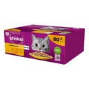 WHISKAS HYDINÁCIE HODY VO VRECKÁCH S MOKRÝM ŽELEZNIČNÝM STRAVOM 80x85g