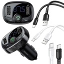 FM Bluetooth vysielač MP3 nabíjačka Baseus 2xUSB + 2x USB-C kábel