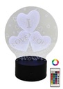 LED SRDEČNÁ LAMPA 3D RGB I LOVE YOU USB REMOTE