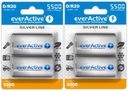 4x NI-MH EVERACTIVE R20 D BATÉRIE 5500 mAh