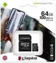 Pamäťová karta Kingston Canvas Select Plus 64 GB 100 MB microSDXC CL10 UHS-I C