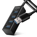 4-portový mini kovový rozbočovač USB 3.2 Gen 1 HUE-M1AL