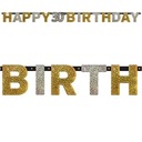 Garland banner HAPPY 30 BIRTHDAY birthday GOLD XL