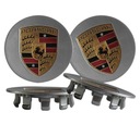 Strieborné stredové kryty pre Porsche 65mm 95B601150 Set