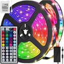 FAREBNÝ RGB LED PÁS 5M VODEODOLNÝ PÁS 5050 SÚPRAVA STOLU DIAĽK.