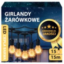 Záhradná girlanda LED Svietidlá 15M 15X LED E27 žiarovky NA BALKÓN