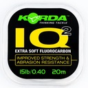 Materiál fluorokarbónového náväzca Korda IQ2 Extra Soft Háčik 20 m 20 lb