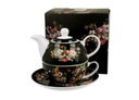 Čaj pre jedného porcelán VINTAGE FLOWERS BLACK