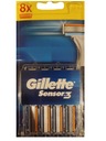 Vložky čepieľok pre holiaci strojček Gillette Sensor3, 8 kusov