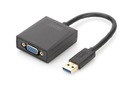 Grafický adaptér VGA 1080p FHD na USB 3.0, hliník, čierny Digitus