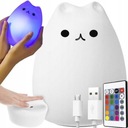 LED nočná lampa pre deti Cat RGB + USB diaľkové ovládanie