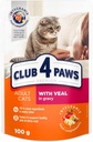 CLUB 4 PAWS mokré krmivo pre mačky - Teľacie mäso v omáčke 24x100 g