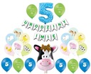 Balónky Set Farm Cow Tractor 5th Birthday Name