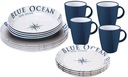 BRUNNER BLUE OCEAN MELAMINE VEČERA SET 16 KS