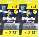 Jednorazové holiace strojčeky Gillette Blue 3 Comfort, 12 kusov