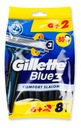 Gillette Blue 3 komfortné slalomové jednorazové holiace strojčeky 8 ks