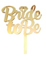 GOLD MIRROR plexi tortový topper - Bride to be