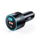 Rýchla autonabíjačka 130W 2xUSB-C + USB-A čierna