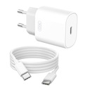 USB-C QC PD 25W kocka nabíjačka + USB C kábel