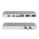 Multiport USB-C na 2x USB, 2x USB-C, Čítačka kariet