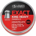 Diabolo pelety JSB Exact King Heavy II 6,35 mm 150 ks.